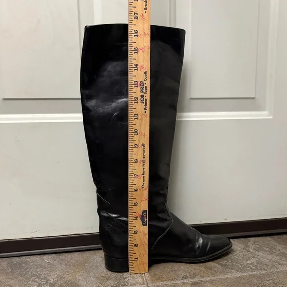 Charles David Black Vintage Italian Leather Boots - Picture 11 of 12